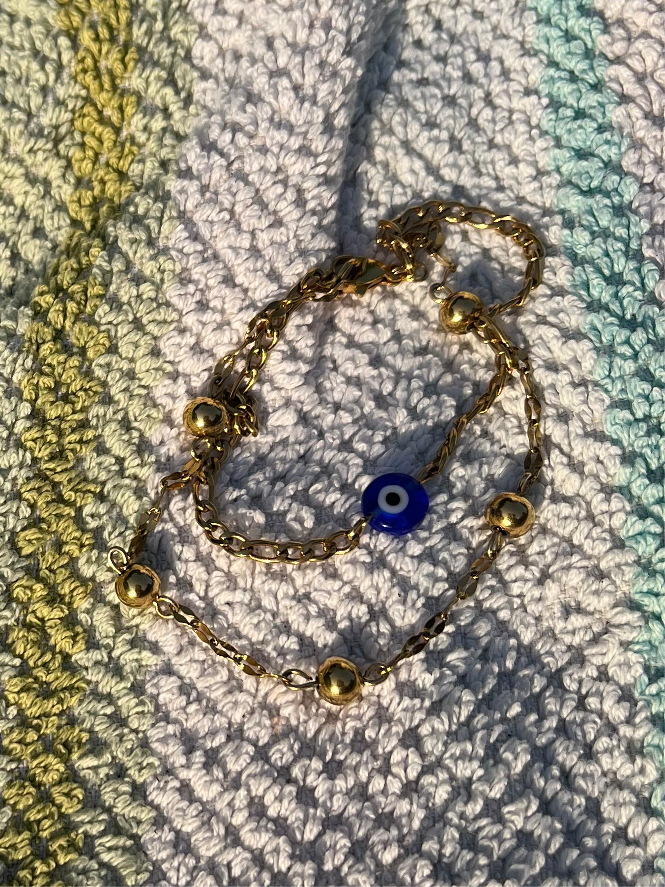 Bracelet double chaînes : Protect My Peace🧿✨