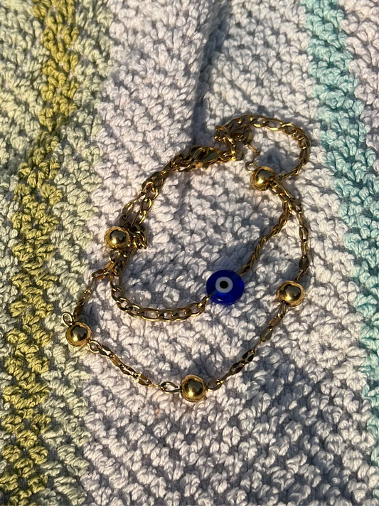 Bracelet double chaînes : Protect My Peace🧿✨